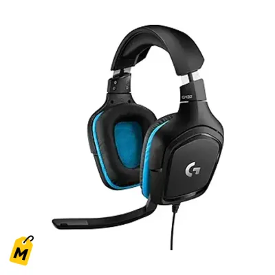 Logitech G432 Audifonos Gaming Cable Negro Sonido Brutal y Microfono Nitido