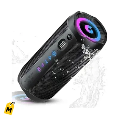 Bocina Bluetooth coioc Portatil con Bajo Duro, Luces RGB y 25H de Musica
