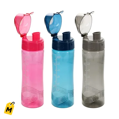Bote de Agua con Tapa Flip, Colores Surtidos, pa Mantenerte Fresco