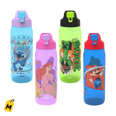 Botella de Agua de Personajes Tapa Flip para Ninos