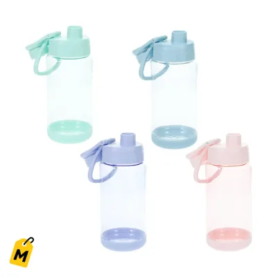 Botella de Agua Plastica con Asa, Colores Surtidos