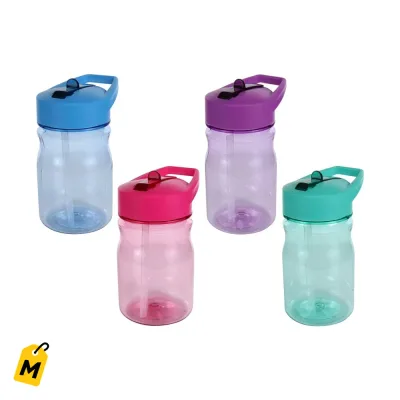 Botellas de Agua Plasticas con Sorbete - 13 oz - Pa Mantenerte Fresco