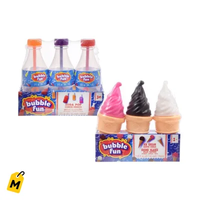 Burbujas con Aroma a Helado y Refresco - 3 Botellitas