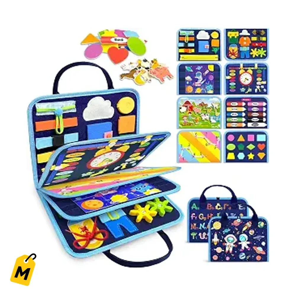 Busy Board Montessori para Ninos Juguete Sensorial Educativo y Portatil