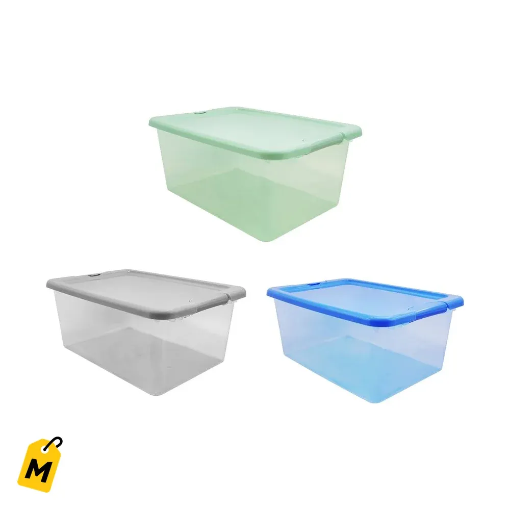 Cajas Organizadoras con Tapa Segura 14 qt Paquete de 18 Unidades