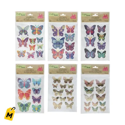 Calcomanias de Mariposas 3D con Brillo y Escarcha pa Decorar