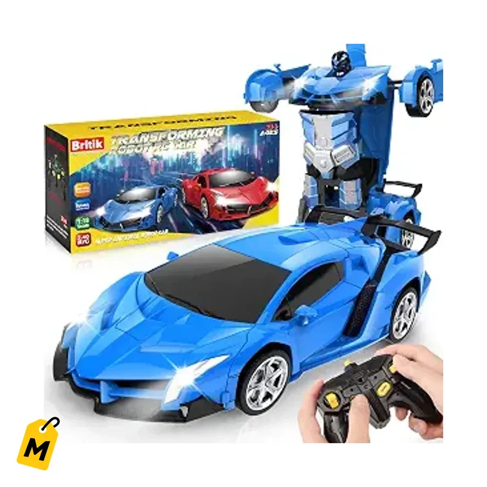 Carro Robot RC Transformable - Control Remoto 2.4GHz Pa Ninos 4-8 Anos