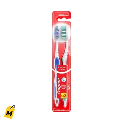 Cepillo Colgate Classic Clean Suave - Paquete de Dos