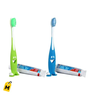 Cepillo Dientes Ninos Sonriente con Pasta Crest - Agarre Facil y Diversion