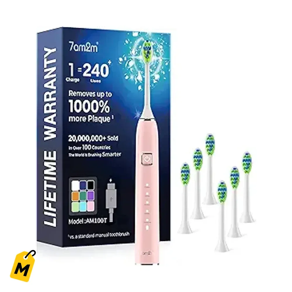 Cepillo Electrico Sonico 7AM2M pa Adultos Carga Tipo-C Bateria 120 Dias