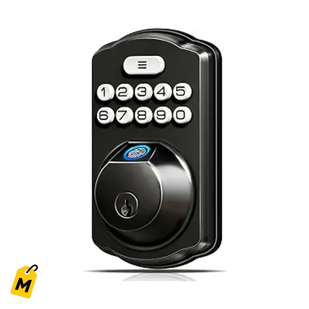 Cerradura Inteligente Veise KS02A Huella y Codigo Sin Llave Auto Bloqueo Negro Mate
