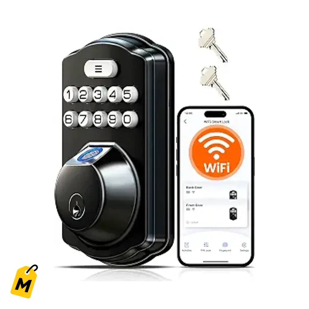 Veise VE012W Cerradura Inteligente WiFi Huella Negra Control Total Sin Llave