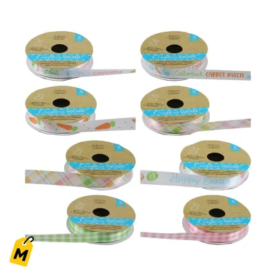 Cinta de Pascua Poliester 3yd Disenos Variados para Tus Creaciones