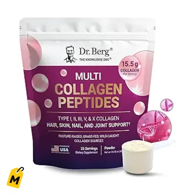 Colageno Dr Berg Multi Peptidos Sin Sabor - Piel, Pelo, Unas y Articulaciones Fuertes