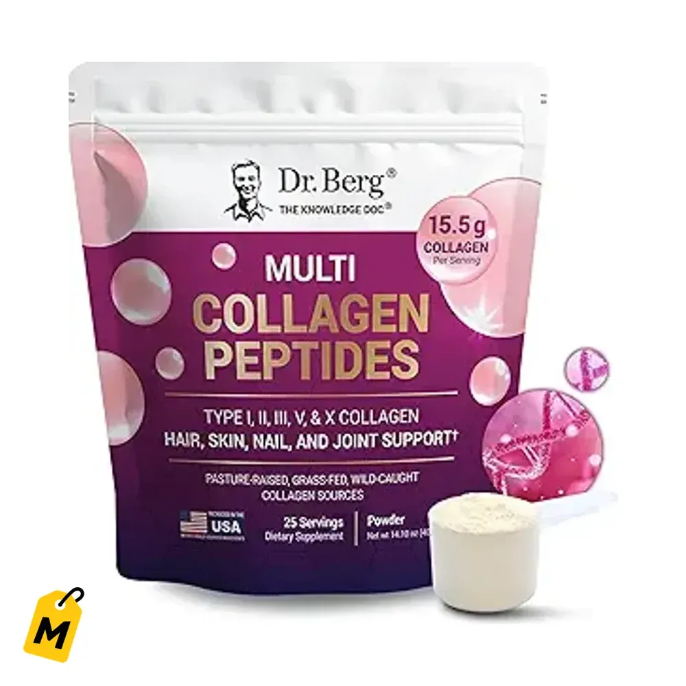 Colageno Dr Berg Multi Peptidos Sin Sabor - Piel, Pelo, Unas y Articulaciones Fuertes