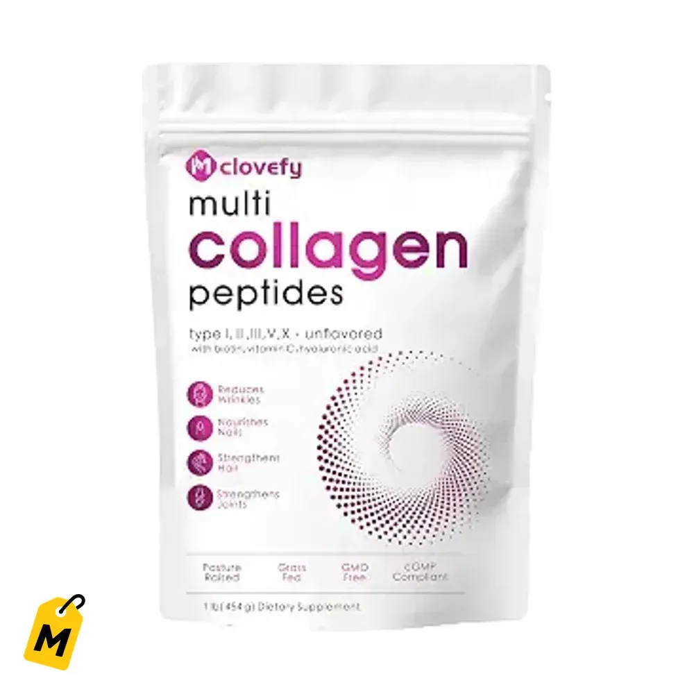 Colageno Multi Peptidos Mclovefy: Pelo, Piel, Uñas y Articulaciones al 100! Sin Sabor, 1lb