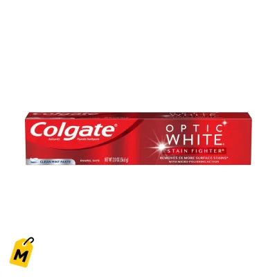 Colgate Optic White Menta Limpia - Blanquea Dientes y Elimina Manchas