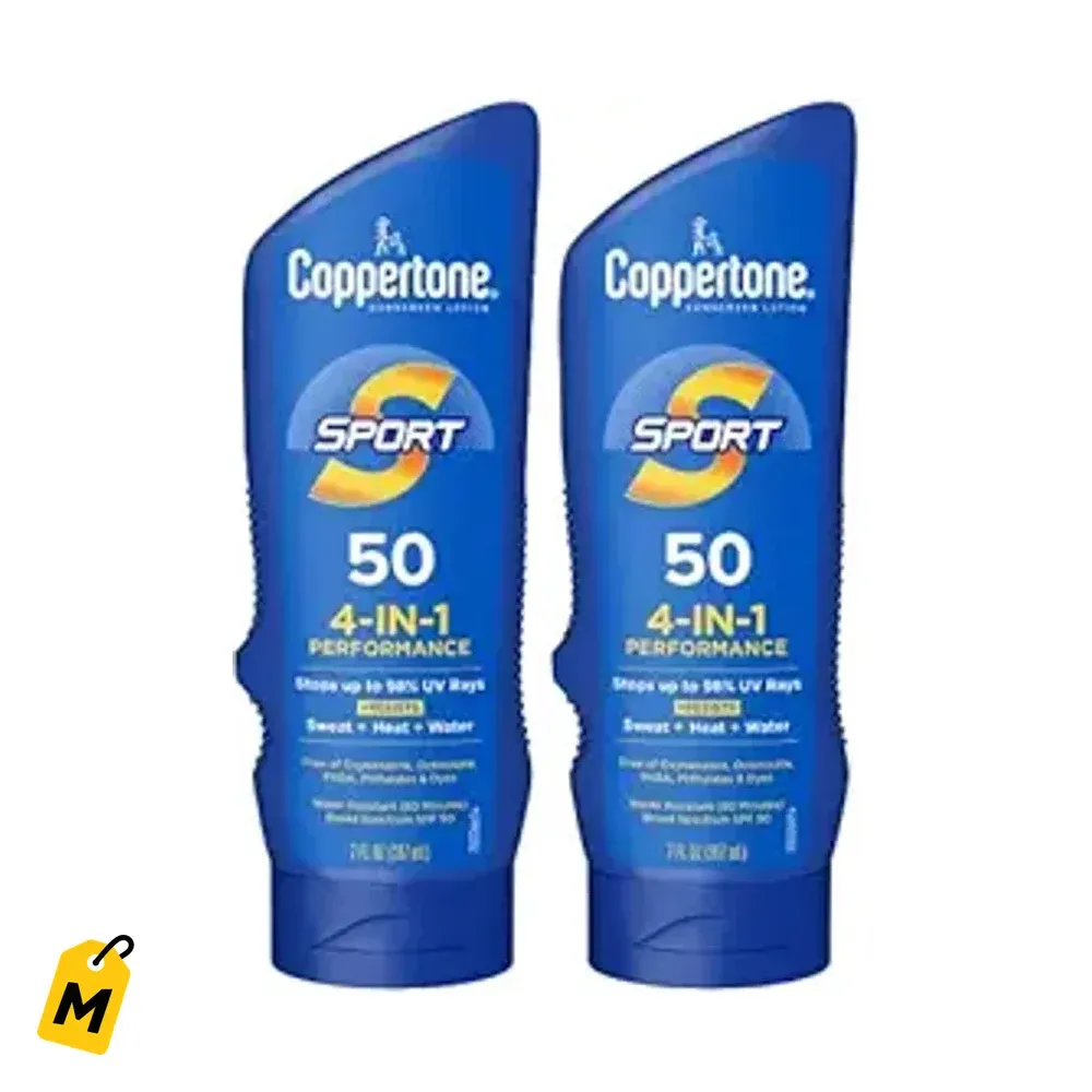 Coppertone Sport SPF 50 Protector Solar Resistente al Agua Pack de 2