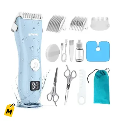 Cortadora de Pelo Bebe Silenciosa Impermeable Recargable LCD Mercablo