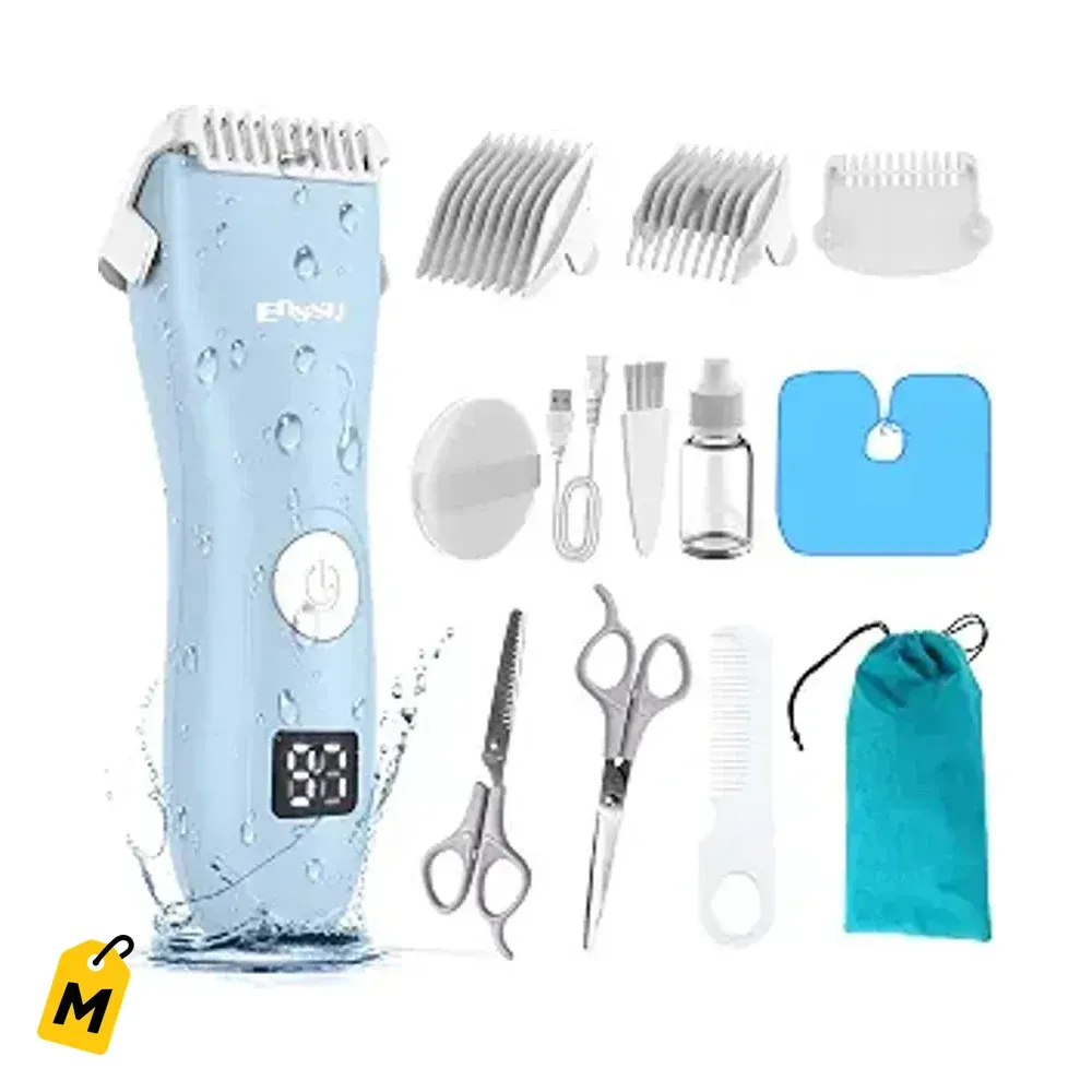 Cortadora de Pelo Bebe Silenciosa Impermeable Recargable LCD Mercablo