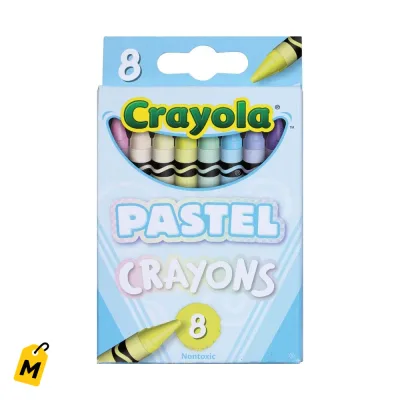 Crayola Crayones Pastel 8 Unidades - Colores Suaves para Tus Obras de Arte