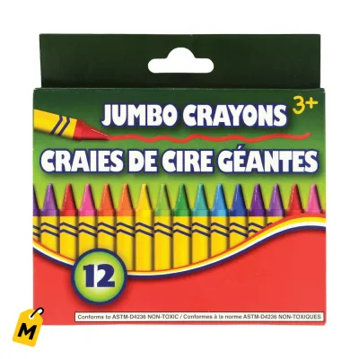 Crayolas Jumbo 12 Unidades Colores Vivos