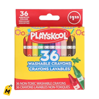 Crayolas Playskool Lavables Colores Surtidos, Paq. de 36