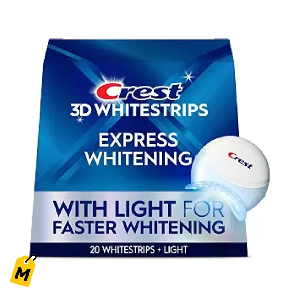 Crest 3D Whitestrips Express con Luz - Kit Blanqueador Dental Rapido