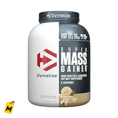 Dymatize Super Mass Gainer Vainilla: Gana Masa Muscular y Fuerza, 52g Proteina