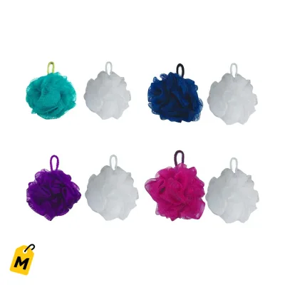 Esponjas de Bano Loofah Malla Colores Surtidos Pack de 2