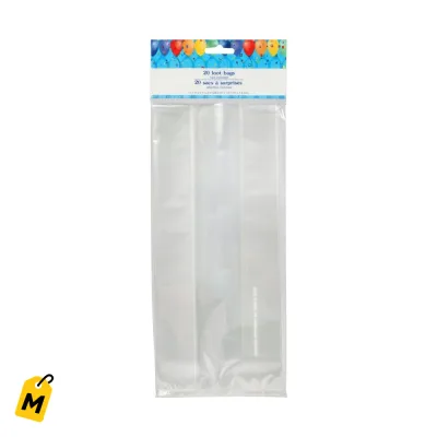 Funditas Celofan Claras 20u Caja de 4 para Fiestas y Negocios
