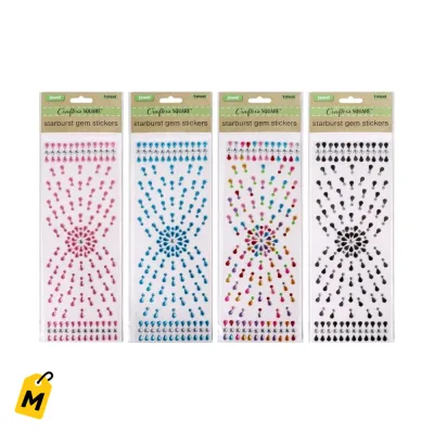 Gemas Adhesivas Estrellas Brillo para Manualidades