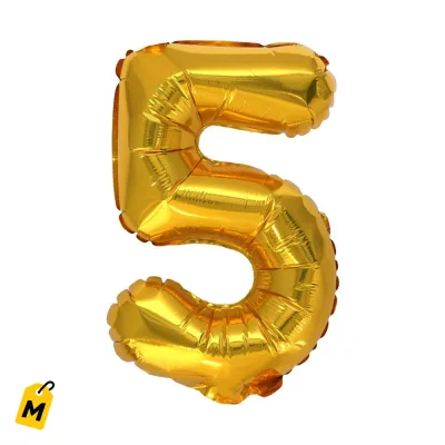 Globo Dorado Numero 5 Kaleidoscope 14in - El Brillo que tu Fiesta Necesita