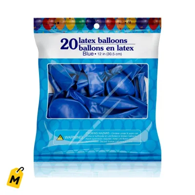 Globos Azules Latex Paquete de 20 para Decorar tu Fiesta