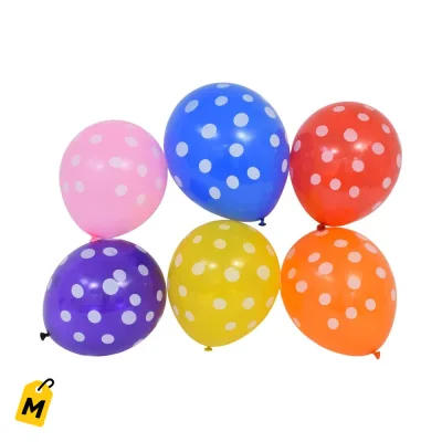 Globos de Puntos de Colores para Fiestas y Celebraciones 12 Unidades