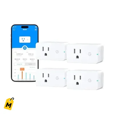 Enchufes Inteligentes Govee con Monitoreo de Energia - WiFi y Bluetooth (4 Unidades)