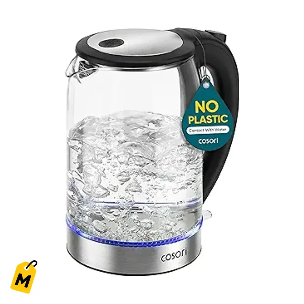 Hervidor Electrico Cosori 1.7L Negro - Agua Pura Sin Plastico