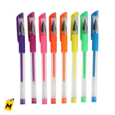 Jot Boligrafos Gel Neon, 8 unds - Colores Que Brillan