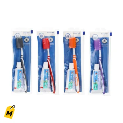 Brush Buddies Kit de Viaje Cepillo y Pasta Dental Colores Surtidos Pack 2
