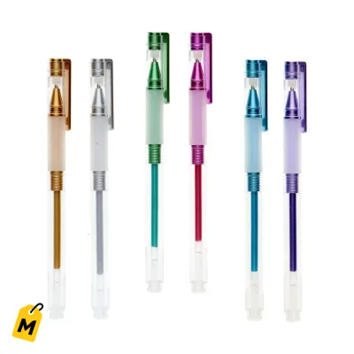 Lapiceros Gel Zebra con Brillo Punta Mediana Variados 2 Unid