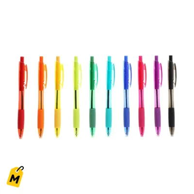 Lapiceros Inc ClipClicks de Colores, 10 Unidades. Escribe Nitido y Comodo