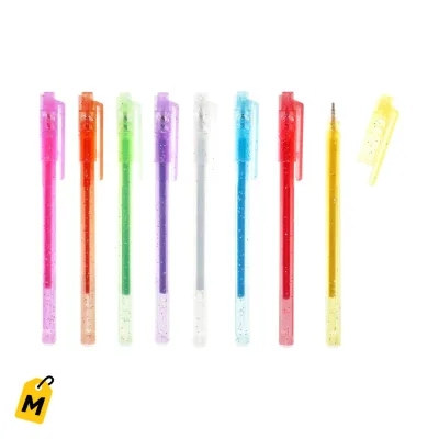 Lapiceros Jot de Gel con Brillo, 8 Unidades