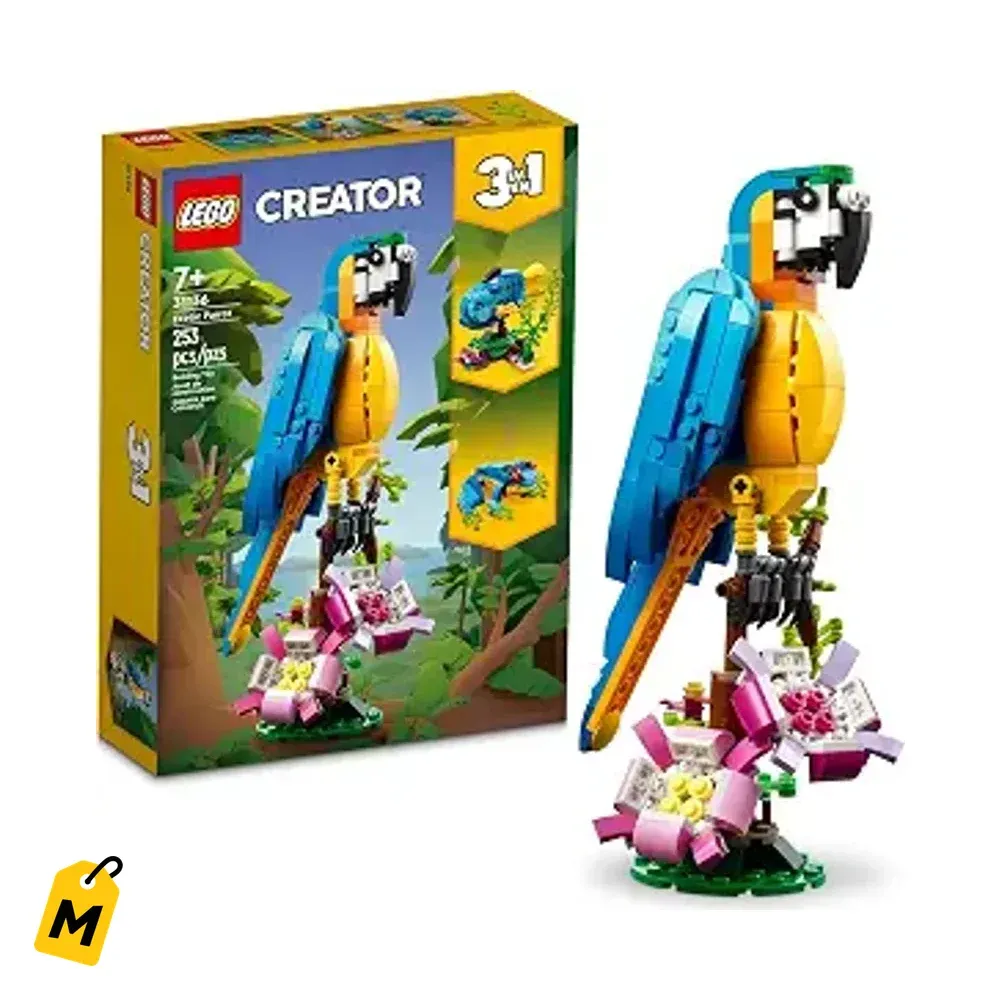LEGO Creator 3 en 1: Loro, Pez y Rana. Un solo set, tres animales pa la diversion! Ninos 7