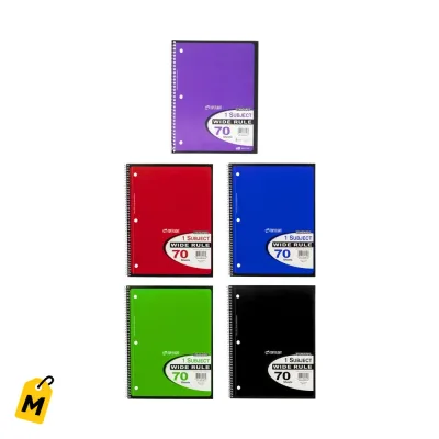 Libretas Espiral 70 Hojas Rayas Anchas Colores Surtidos Pa Tus Clases