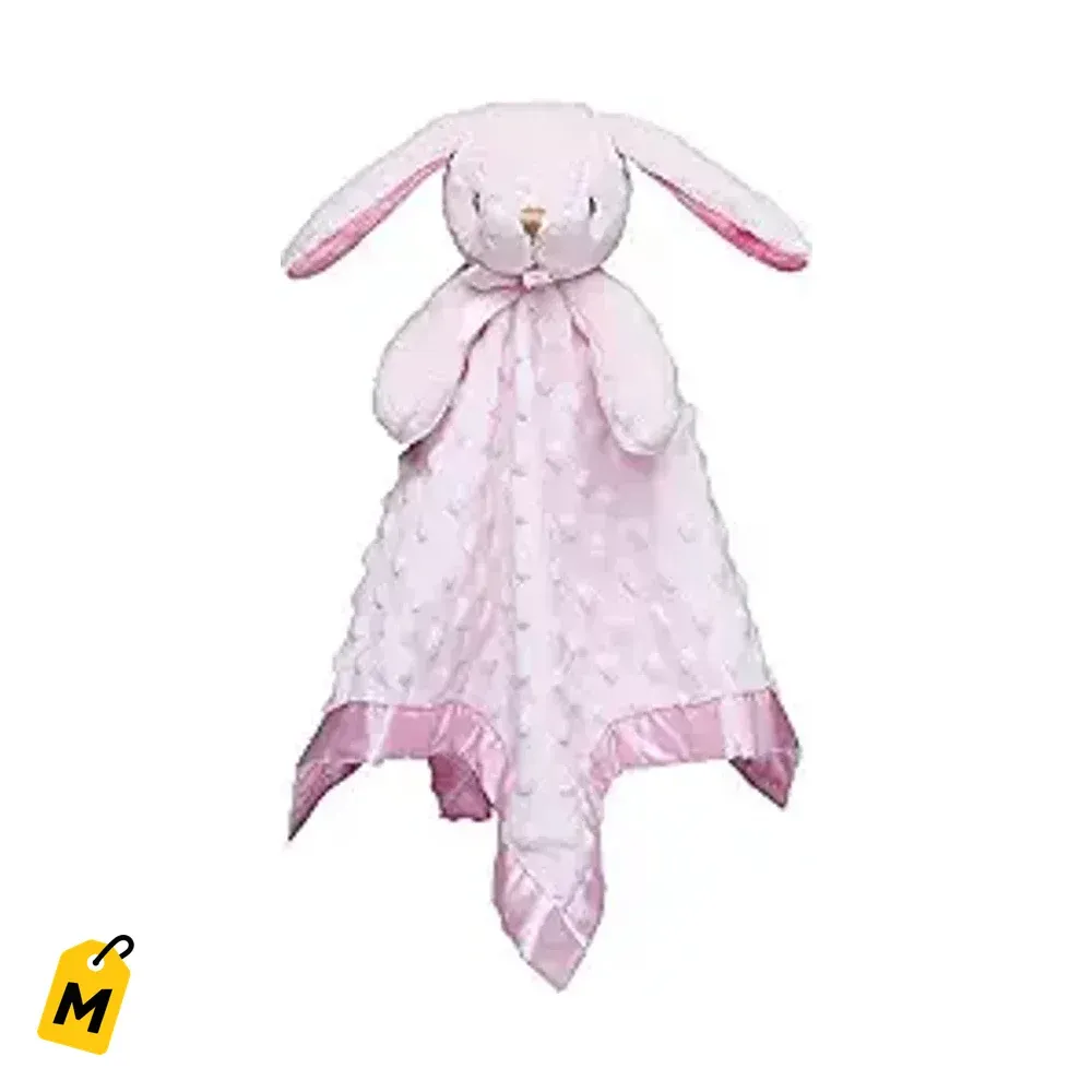 Manta de Apego Conejito Rosado para Bebes Ninas - Suave Peluche de Seguridad