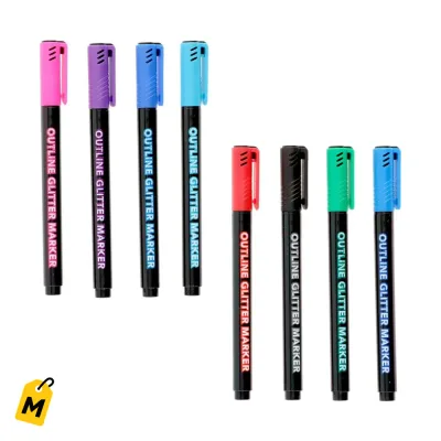 Marcadores Jot Brillo y Contorno Colores Surtidos Paquete de 4