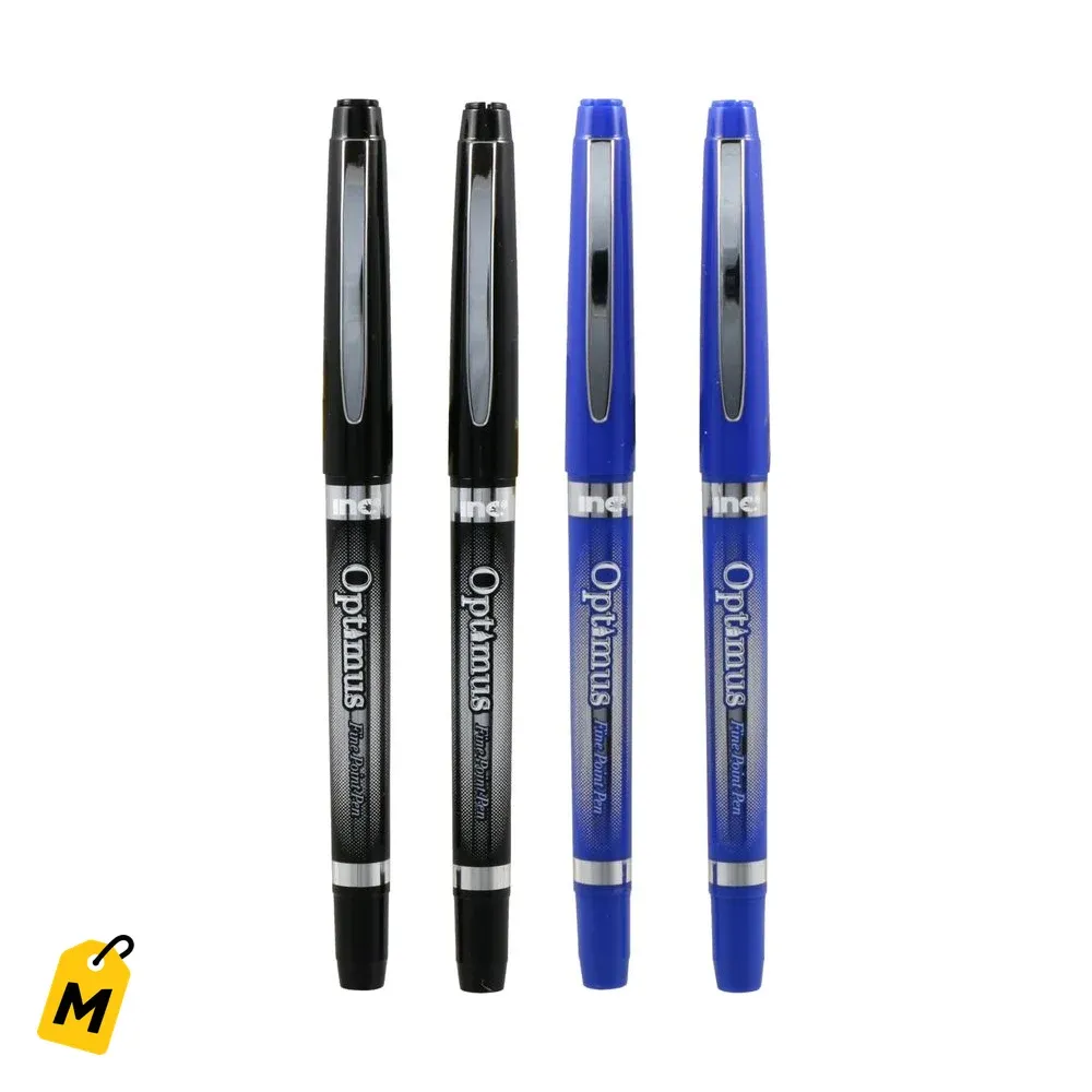 Marcadores Optimus Punta Fina Paquete de 2 Colores Nitidos