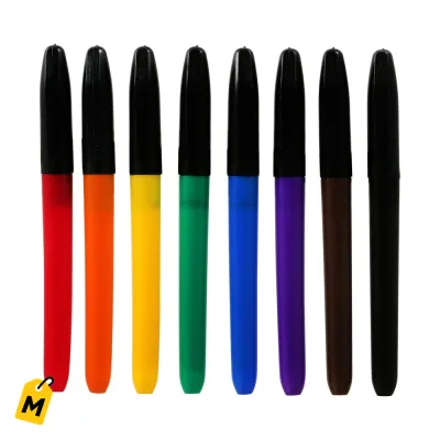 Marcadores Permanentes Jot, Punta Fina, 8 Colores Pa Que Marques To
