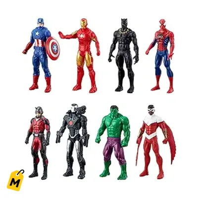 Marvel Avengers Protectores Ultimate, 8 Figuras de Accion, Juguetes Super Heroes