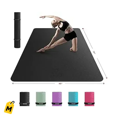 Mat de Yoga HAPBEAR Extra Grande 72x48 Antideslizante Duradero pa Entrenar
